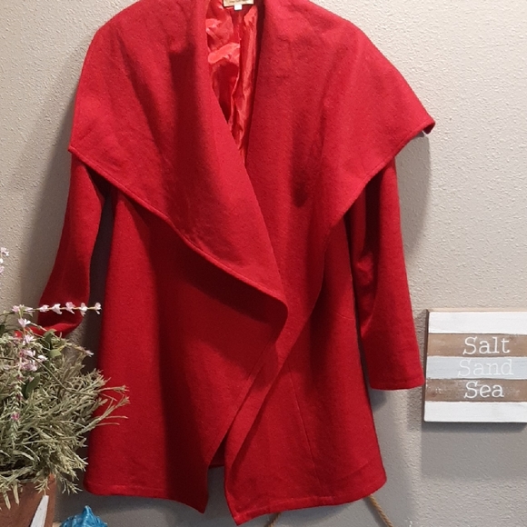 Piko 1988 Jackets & Blazers - Piko Green Earth Fashion Wool/polyblend Drape Jacket Size M